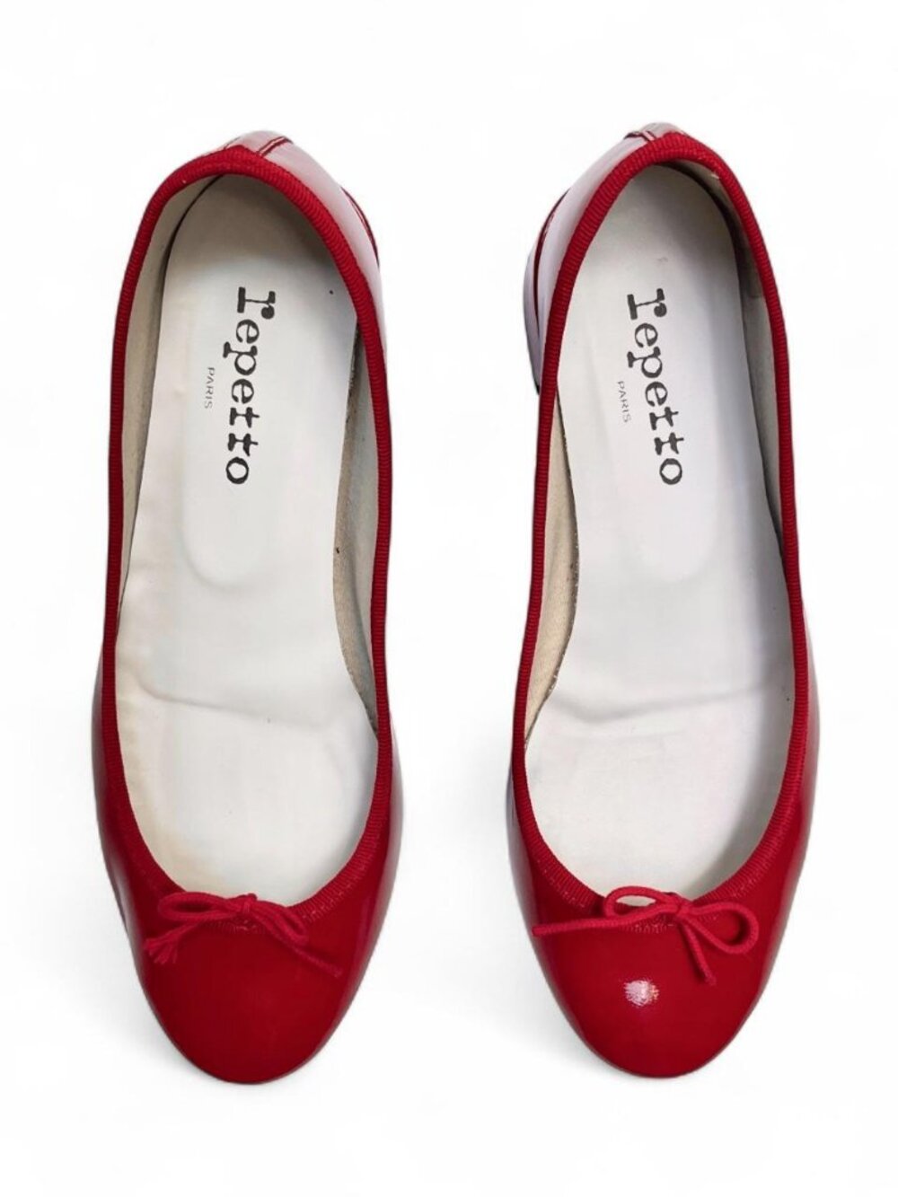 Repetto Camille Patent Leather Ballet Flats in "Flamme" Red - Size 39 EU/8 US